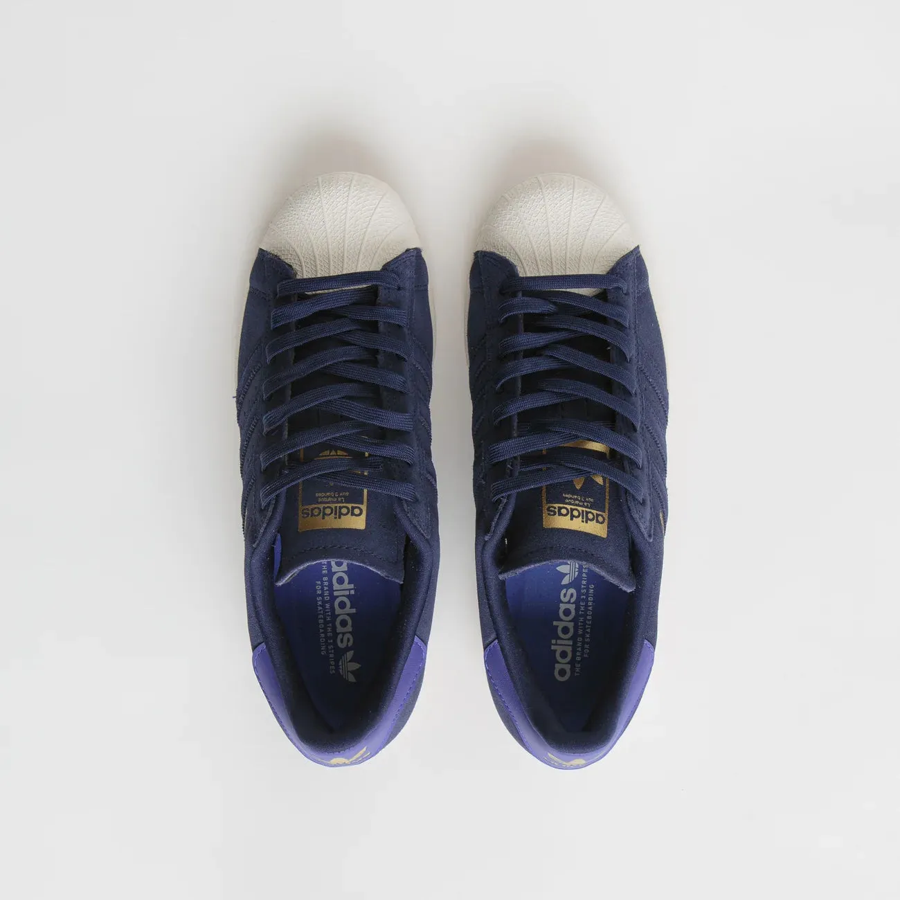 adidas Superstar ADV core black royal blue gold metallic