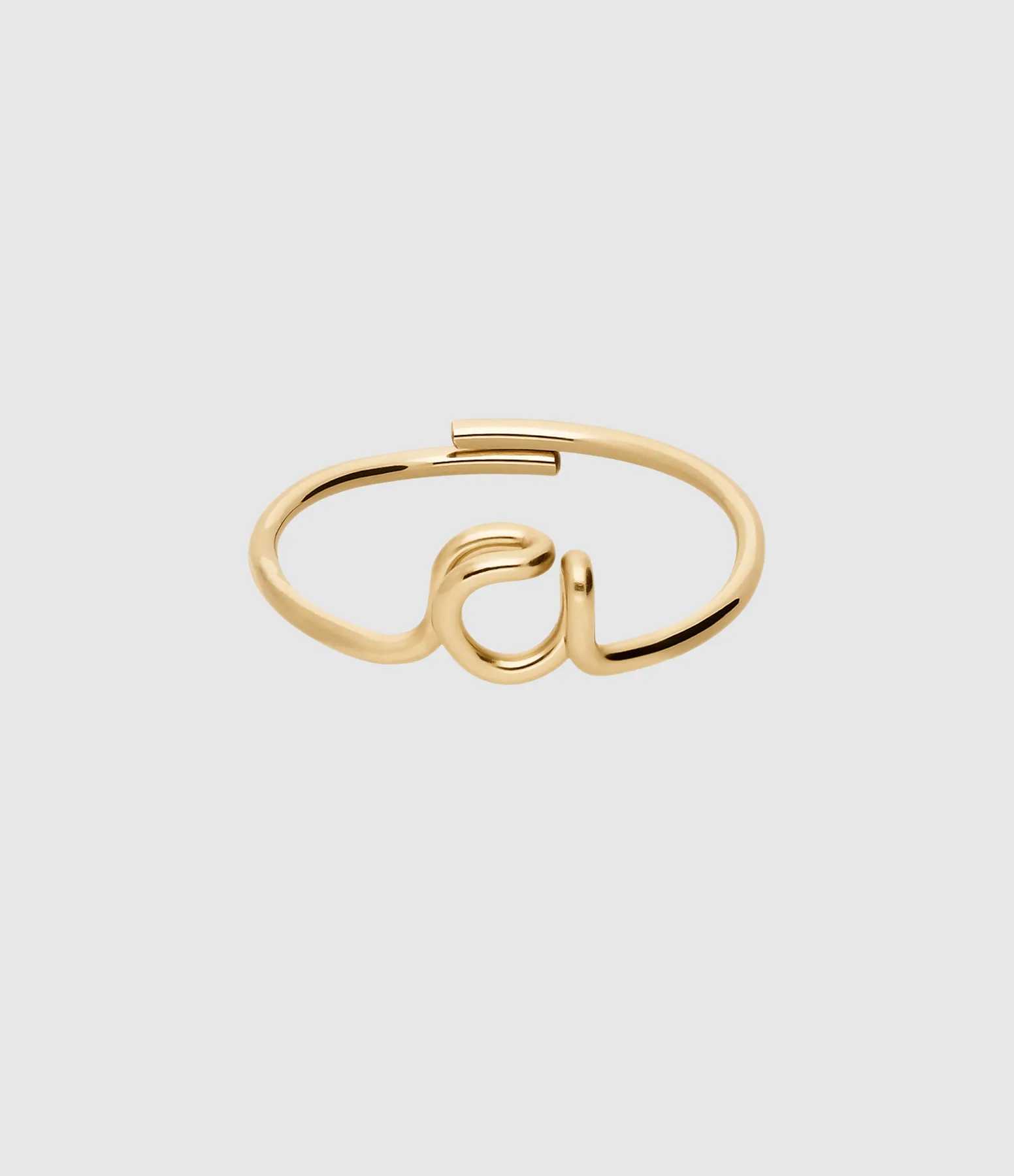 ATELIER PAULIN Partager  Bague Originale Initiale Gold Filled Jaune  