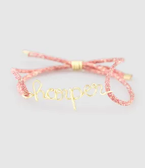 ATELIER PAULIN Partager  Bracelet Cordon Lurex Gold Filled Jaune, Personnalisable  