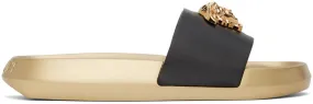 Black & Gold 'La Medusa' Slides