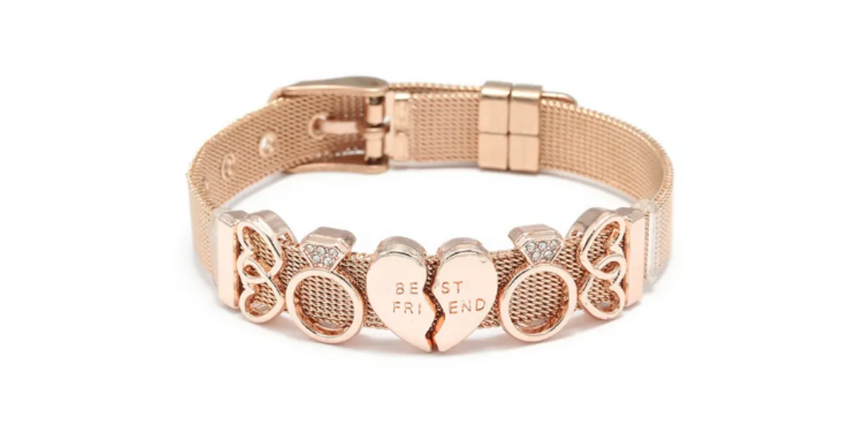 Bracelet femme tendance Best Friend Rose gold