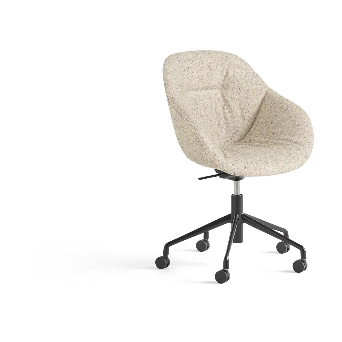 Chaise à roulettes en tissu bolgheri lgg60 et piétement en aluminium revêtuAAC 155 soft