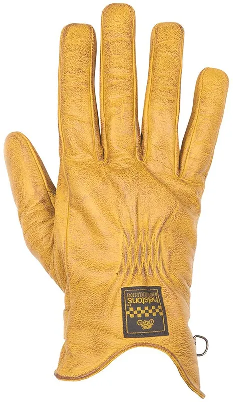Gants femme Helstons Swallow été cuir gold marron, moto vintage
