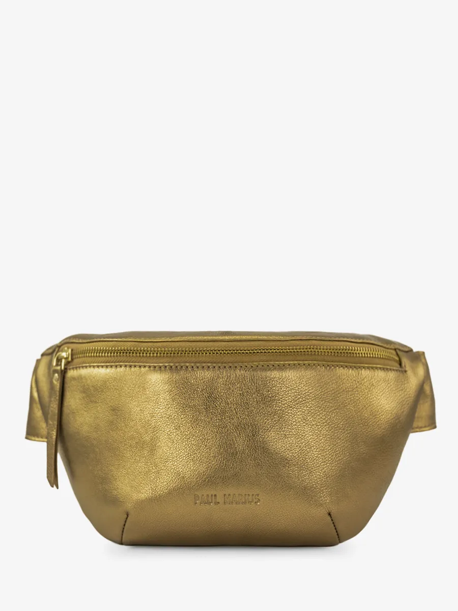 GOLD LEATHER FANNY PACK LaBanane - Bronze