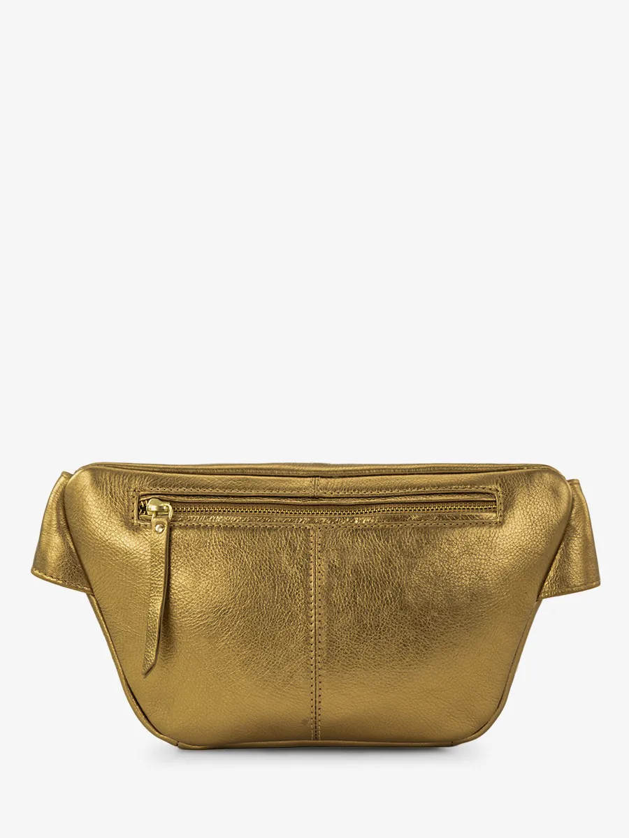 GOLD LEATHER FANNY PACK LaBanane - Bronze