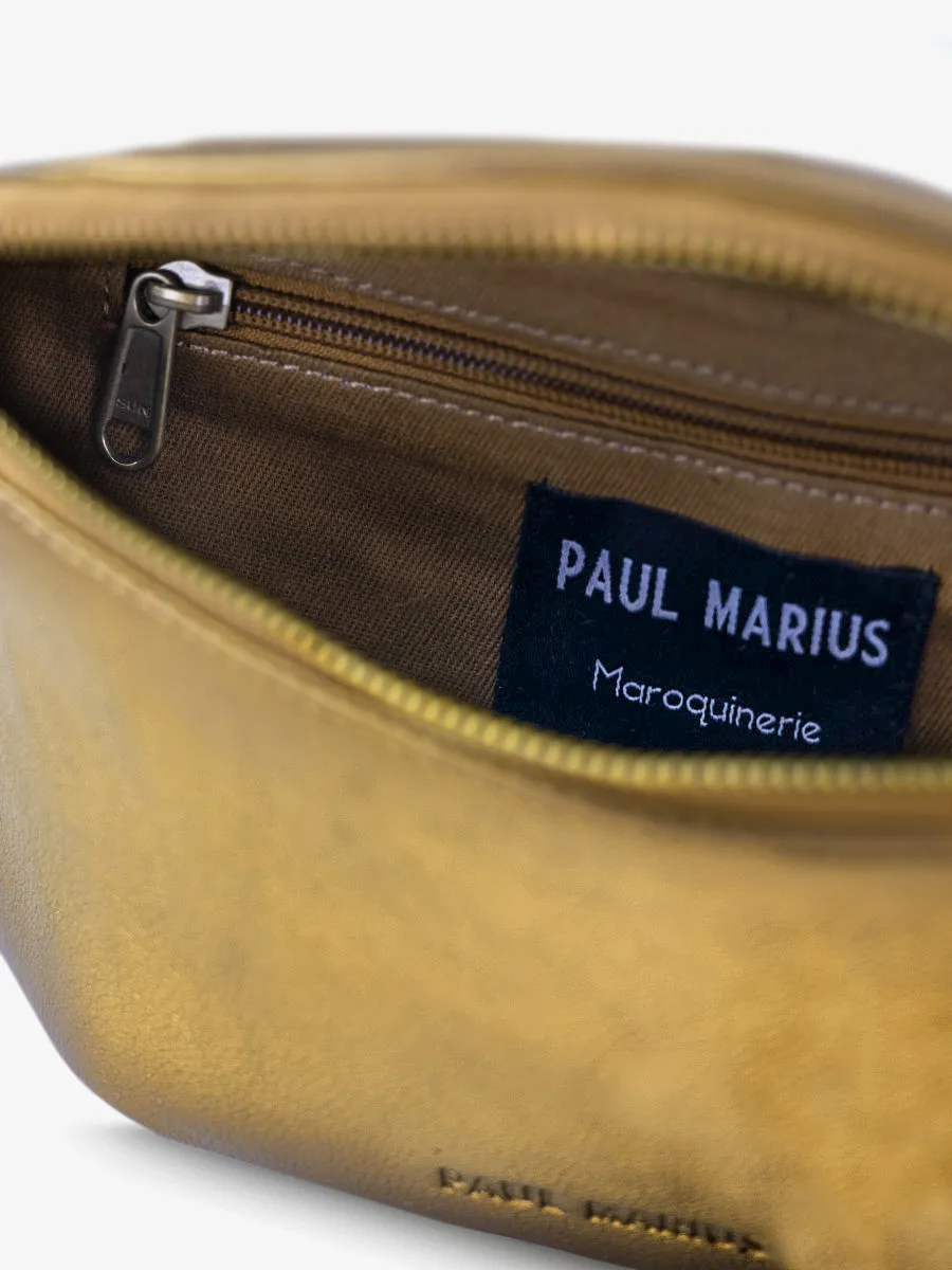 GOLD LEATHER FANNY PACK LaBanane - Bronze