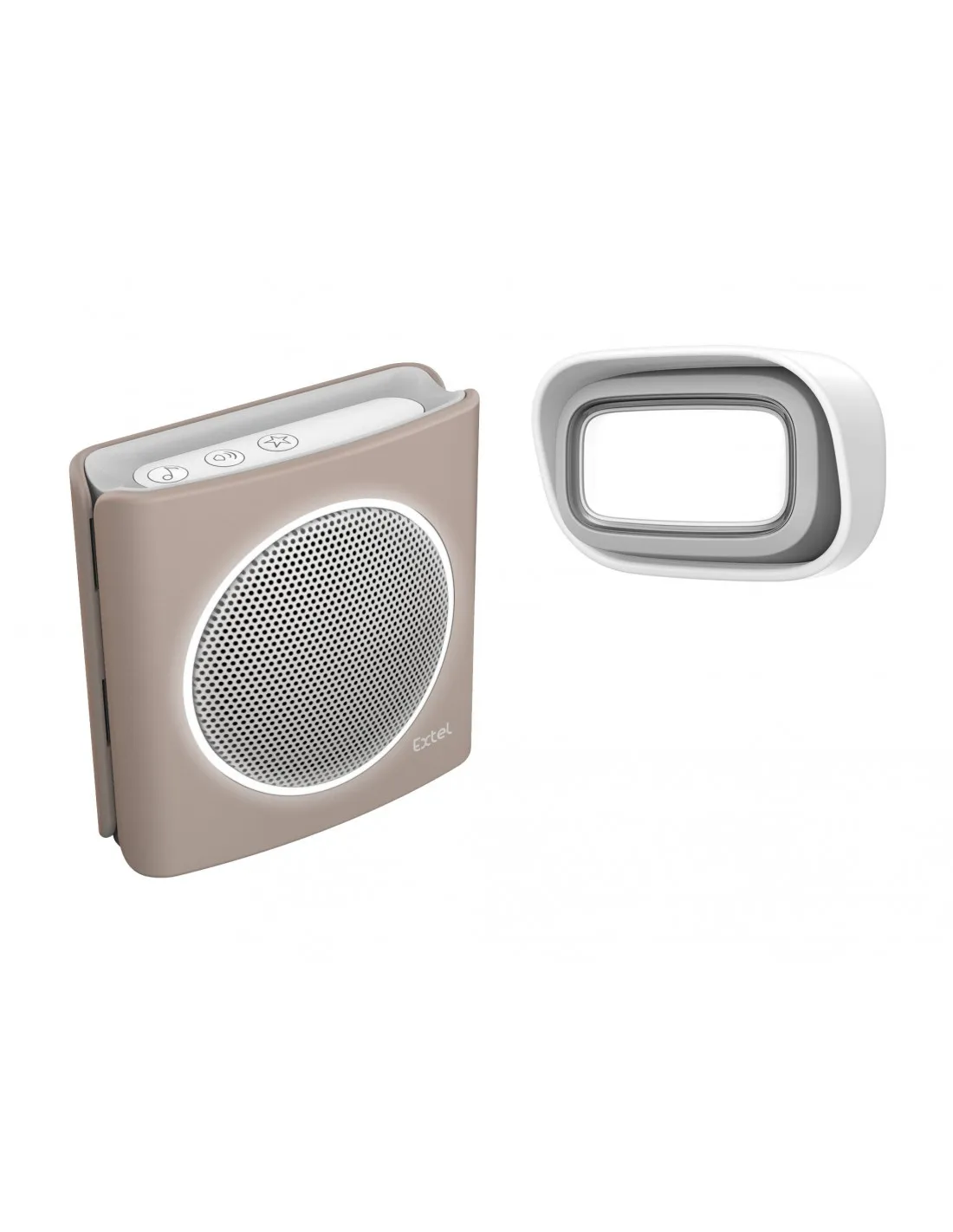 KIT CARILLON BEIGE SOFT TOUCH 200 M SANS FIL FLASH LED EXTEL diBi Flash Soft Brown 081739