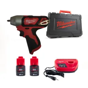 Milwaukee M12BIW14-202C Boulonneuse à Chocs Compacte Sans Fil ¼" 50Nm 12V Li-Ion - 4933441970 » 