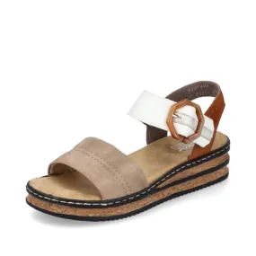 Sandale Rieker 62964-90 offwhite/beige/gold