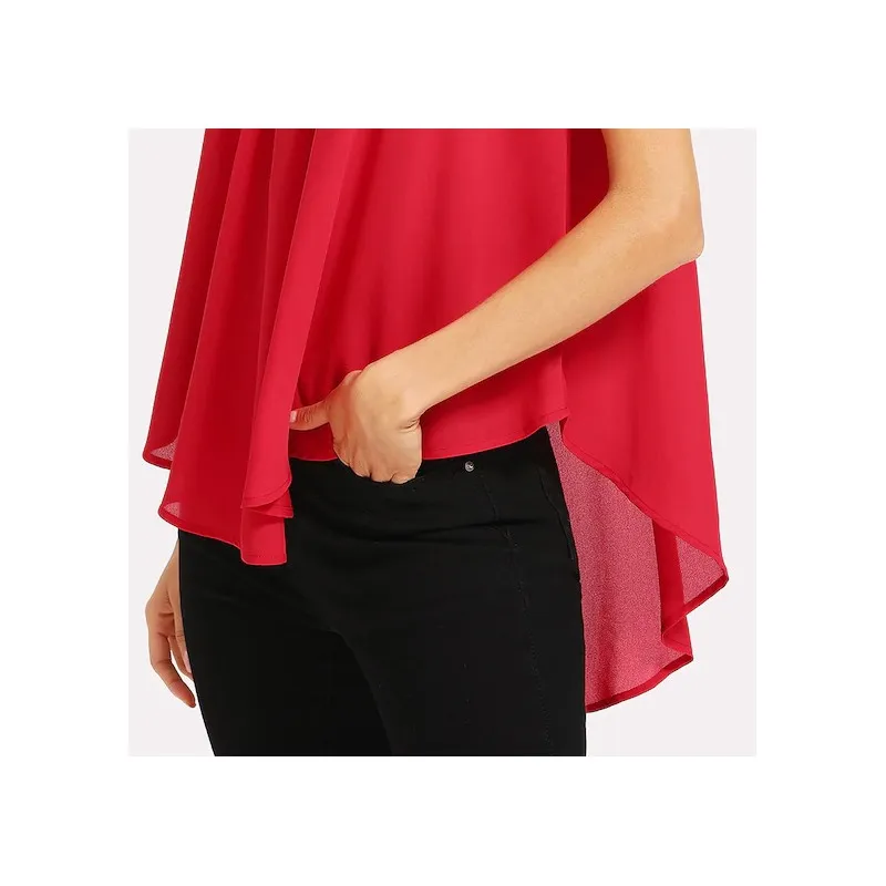 Tissu mousseline crêpe - Rouge passion x 50cm